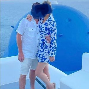 Zara Blue and White wrap dress